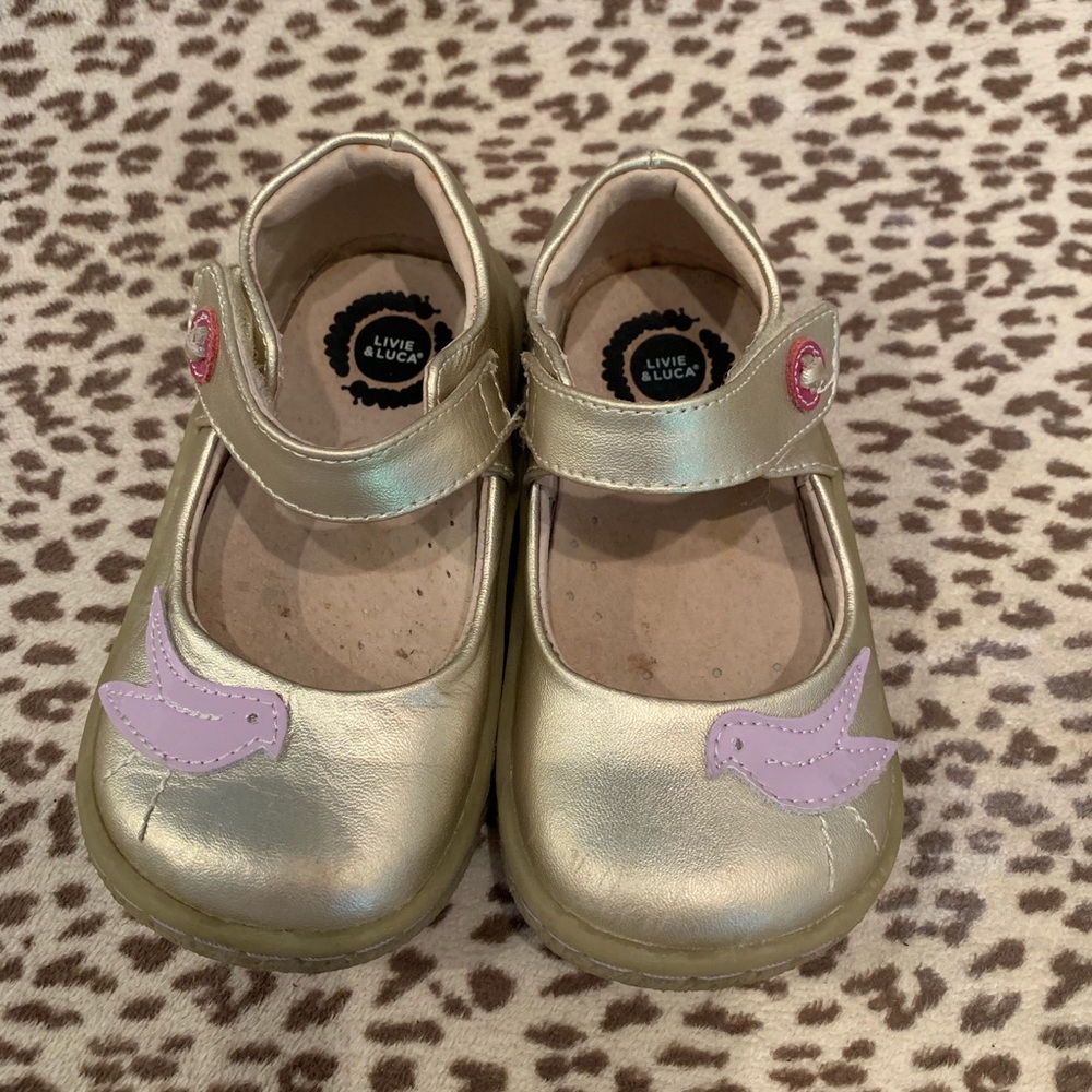 Livie and Luca Gold Maryjanes